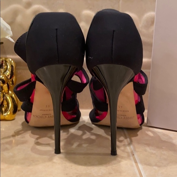 Jimmy Choo pink and black Neoprene Heels size 41 - Picture 5 of 6
